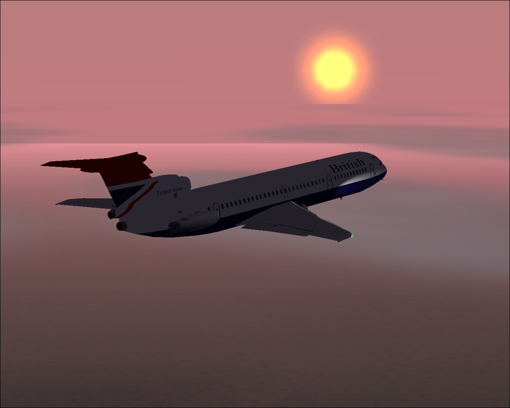 Trident (Windows) screenshot: A Trident 3B at dusk can make a pretty picture.