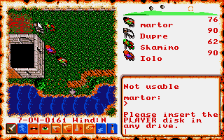 Ultima VI: The False Prophet (Atari ST) screenshot: I need to pass this moat