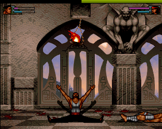Capital Punishment (Amiga) screenshot: The Chamber - end of the fight