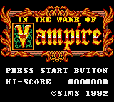 Vampire: Master of Darkness (Game Gear) screenshot: Title screen, Japanese version