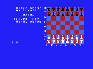 Ultra Chess (MSX) screenshot: You can set the maximum duration of time before you have to move a peach