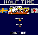 Ultimate Soccer (Game Gear) screenshot: Half time