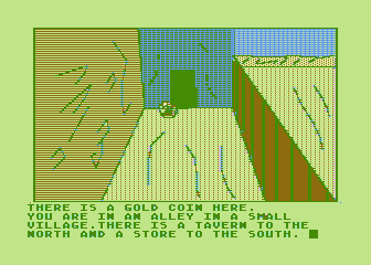 Hi-Res Adventure #4: Ulysses and the Golden Fleece (Atari 8-bit) screenshot: Be careful in back alleys or you'll get robbed