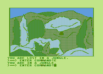 Hi-Res Adventure #4: Ulysses and the Golden Fleece (Atari 8-bit) screenshot: Now I'm lost in a jungle