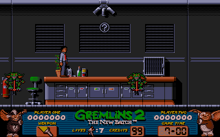 Gremlins 2: The New Batch (Amiga) screenshot: On a desk