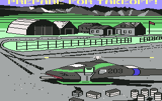 Infiltrator (Commodore 64) screenshot: Prepare for takeoff