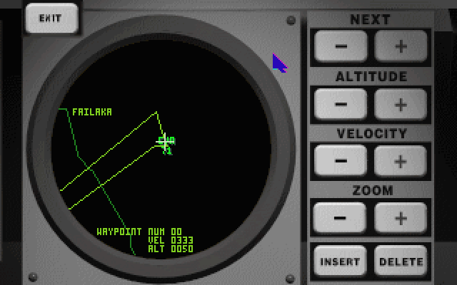 Combat Air Patrol (DOS) screenshot: Campaign mission flight plan