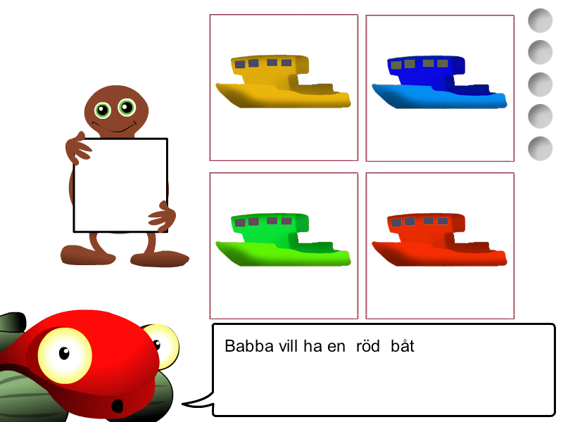 Babblarna: Första spelet (Windows) screenshot: Click on the right image that fits the text (which is also spoken)