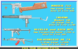 Veteran (Atari ST) screenshot: Choose your weapon