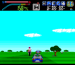 Victory Run (TurboGrafx-16) screenshot: Racing on the African savannah.