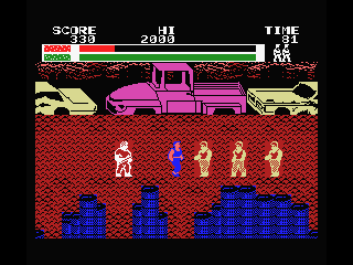 Vigilante (MSX) screenshot: A new buch of tugs