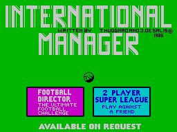 International Manager (ZX Spectrum) screenshot: Loading screen