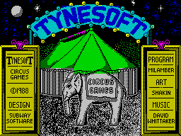 Circus Games (ZX Spectrum) screenshot: Title screen