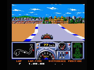 F-1 Spirit: 3D Special (MSX) screenshot: Monaco near the finish line