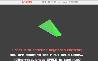 Virus (Atari ST) screenshot: Title screen