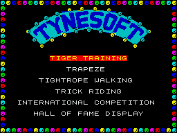 Circus Games (ZX Spectrum) screenshot: Select what to perform