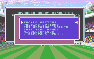 International Rugby Simulator (Atari ST) screenshot: Complex options