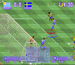 International Superstar Soccer Deluxe (SNES) screenshot: Dahlin!