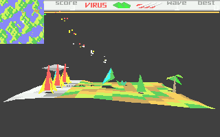 Virus (Atari ST) screenshot: Firing at will