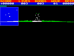 Virus (ZX Spectrum) screenshot: Too fast on this occasion
