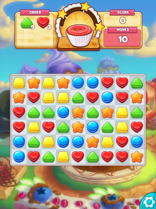 Cookie Jam (iPad) screenshot: Level 1