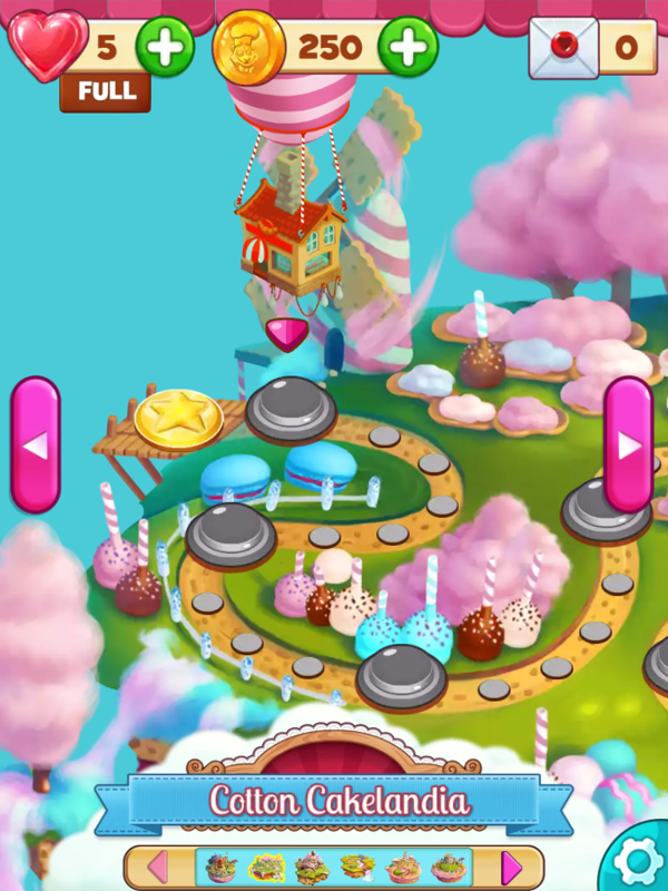 Cookie Jam (iPad) screenshot: The map of the second area
