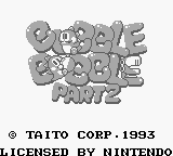Bubble Bobble: Part 2 (Game Boy) screenshot: Title screen