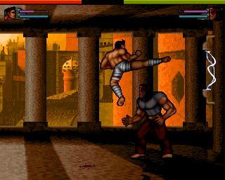 Capital Punishment (Amiga) screenshot: The Midway - fight against Wakantanka
