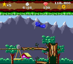 Claymates (SNES) screenshot: As Clayton, you can only punch slowly.