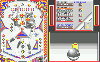 1st Person Pinball (Atari ST) screenshot: Close to a bumper in third-person mode