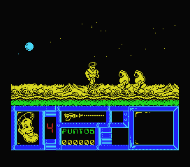 Freddy Hardest (MSX) screenshot: The native life is not friendly.