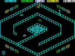 3D Stock Car Championship (ZX Spectrum) screenshot: Track 3 qualifying