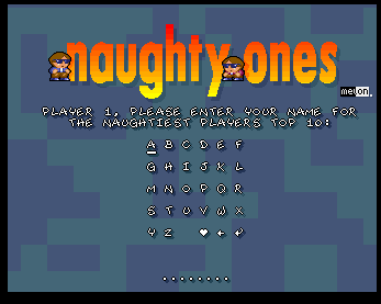 Naughty Ones (Amiga CD32) screenshot: Enter your name