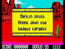 Buffalo Bill's Wild West Show (ZX Spectrum) screenshot: Level 2 intro