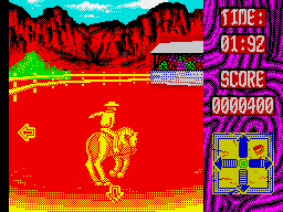 Buffalo Bill's Wild West Show (ZX Spectrum) screenshot: The bucking bronco