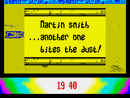 Buffalo Bill's Wild West Show (ZX Spectrum) screenshot: I guess the programmers are Queen fans