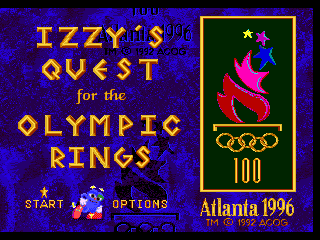 Izzy's Quest for the Olympic Rings (Genesis) screenshot: Title screen