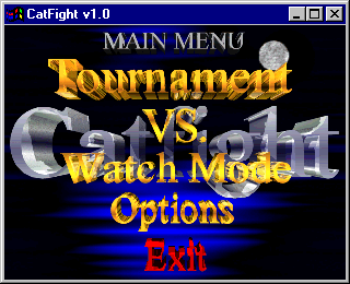 CatFight: The Ultimate Female Fighting Game (Windows) screenshot: Main menu