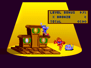 Izzy's Quest for the Olympic Rings (Genesis) screenshot: Counting level bonus