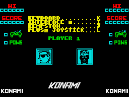 Jackal (ZX Spectrum) screenshot: Control options