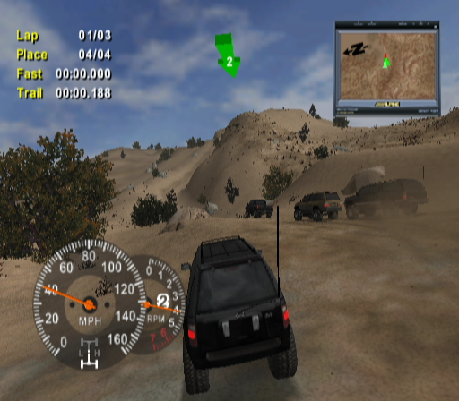 4x4 Evo 2 (GameCube) screenshot: More desert racing.