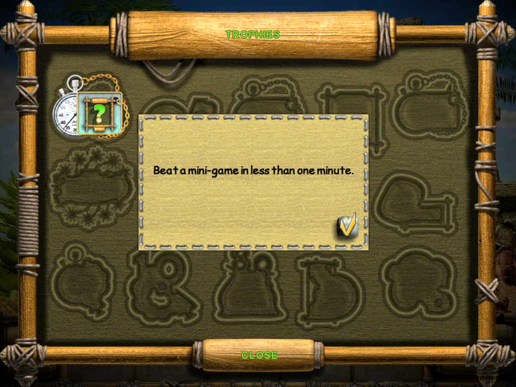 The Treasures of Mystery Island (iPad) screenshot: I earned a trophy.