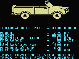 4x4 Off-Road Racing (MSX) screenshot: A Tartan-Lorrie MFG Highlander