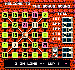 The Bugs Bunny Birthday Blowout (NES) screenshot: Some odd bonus games, like this Bingo variant