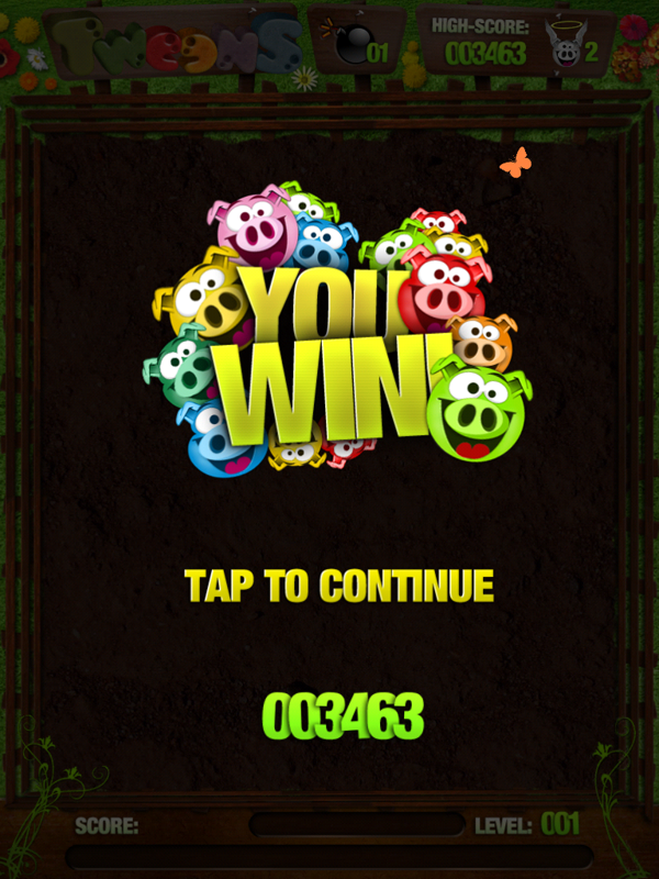 Tweens (iPad) screenshot: I won! Now on to level 2.