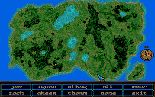 Crystals of Arborea (Atari ST) screenshot: Map of the world