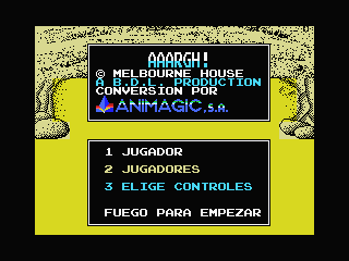 AAARGH! (MSX) screenshot: Title screen