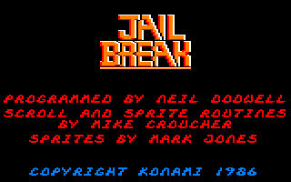 Jail Break (Amstrad CPC) screenshot: Startup