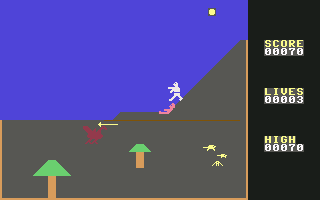 Aaargh! Condor (Commodore 64) screenshot: Kill the waaaabbit...I mean, connnndor!