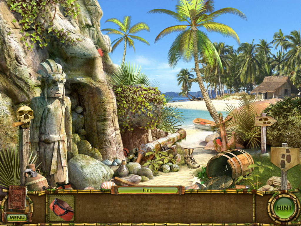 The Treasures of Mystery Island: The Gates of Fate (iPad) screenshot: Outside the cave in Lisa's time